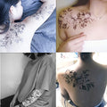 DaLin Temporary Tattoos - Black Rose Flowers 4 Sheets