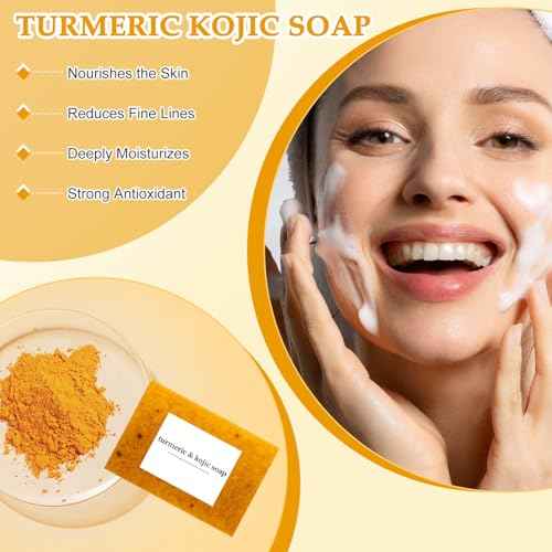 Lemon Turmeric Soap, Turmeric Soap Bar for Face £¦ Body, Natural turmeric Handmade soap for All Skin Types (3pcs)