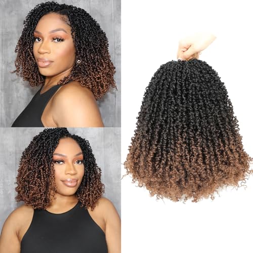Youngther Yanky twist crochet hair 12 Inch 6Pack Pre-Twisted Fluffy Yankee Twist with curly crochet hair for black women 45g/Pack crochet hair pre looped Synthetic hair extension (1b/4/30)