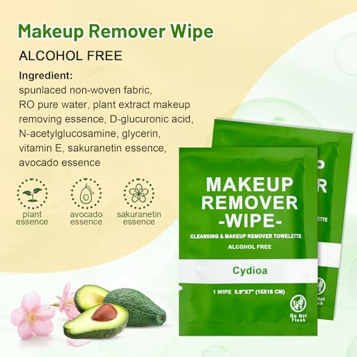 50 Makeup Remover Wipes, Individually Wrapped, Alcohol-Free Travel Size