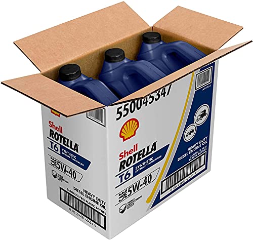 Shell Rotella T6 5W-40 Diesel Engine Oil, 1 Gallon (Case of 3)