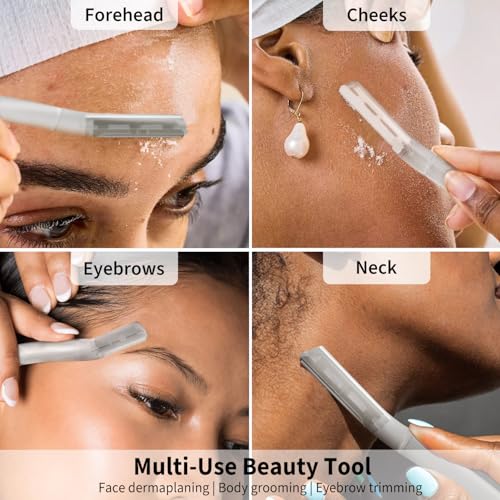 Dermaplane Razor for Women Face, Precision Face Razors for Women, Gentle Exfoliation Microblades for Sensitive Skin, Peach Fuzz Remover, Perfectly Shape Brows