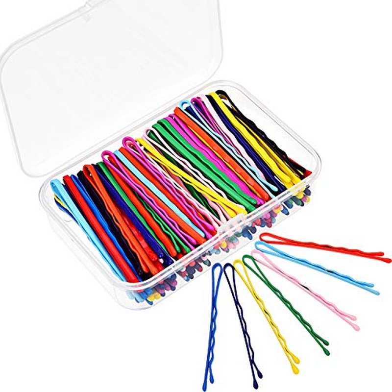 Bememo 100 Pcs Colorful Bobby Pins with Storage Box - 10 Colors