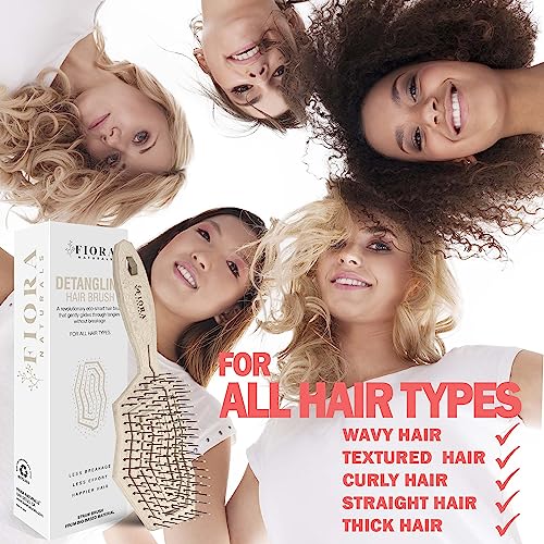 Fiora Naturals Detangling Hair Brush for All Hair Types