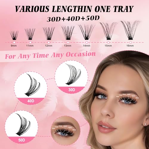 DIY Lash Extension Kit with 640 Clusters, Glue & Tools