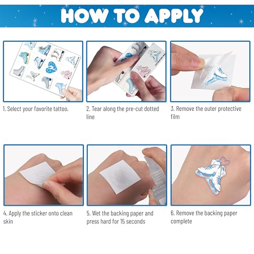 96pc Ice Skating Temporary Tattoos for Kids - Party Favors