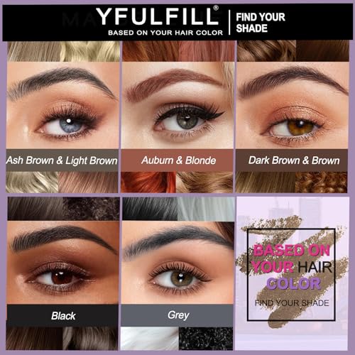 Gray Eyebrow Pencil with Brush - Waterproof Dual-Tip Brow Pen