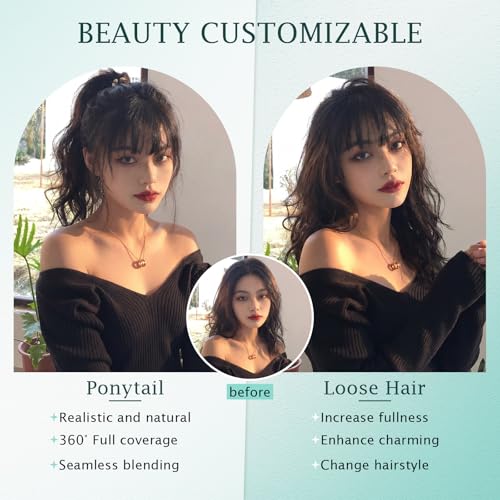 Benehair Clip-In 3D Air Bangs - Natural Dark Brown Human Hair
