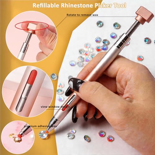 Refillable Rhinestone Picker Tool Kit - 2 Diamond Painting Pens & Accessories
