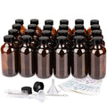24 Pack 4oz Amber Glass Bottles with Caps, Labels & Funnels