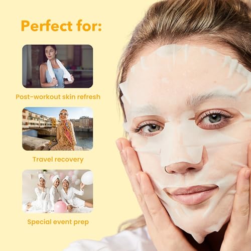 Patchology Wake Up Call Caffeine Facial Sheet Mask ? Hydrating Face Mask with Caffeine, Orange Extract & Ginseng ? Helps Refresh and Depuff Skin in 10 Minutes ? Morning Skincare (4 Count)