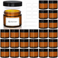 Amber Glass Cosmetic Jars 2oz - 24 Pack with Lids