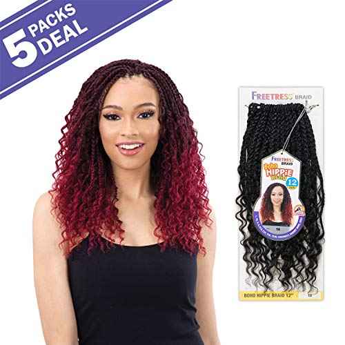 FreeTress Crochet Braids Boho Hippie Braid 12" (5-PACK, T27)