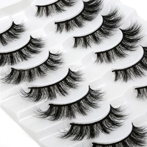 Cat Eye False Eyelashes 16mm Faux Mink Lashes 7 Pairs