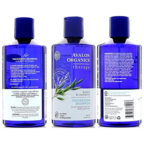Avalon Organics, Thickening Shampoo, Biotin B-Complex Therapy, 14 fl oz (414 ml)