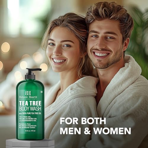 Tea Tree Body Wash with Peppermint & Sea Buckthorn, 16 oz