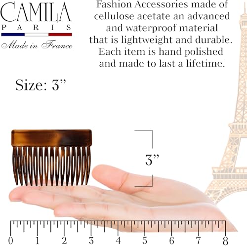 Camila Paris CP2942 French Twist Hair Combs, 3" Small Side Comb Clips