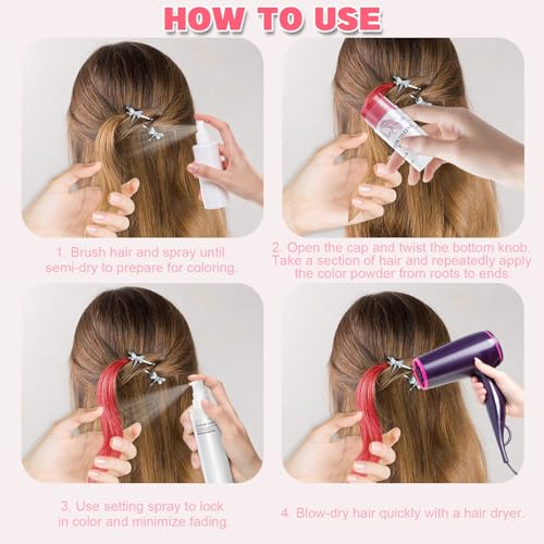 Washable Hair Color Stick - 9 Vibrant Shades for Parties