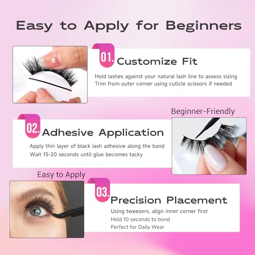 Cat Eye Lashes - Fluffy Volume False Lashes, 7 Pairs Reusable
