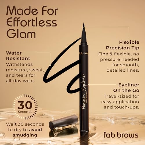 Fab Brows Precision Liquid Eyeliner Pen - Waterproof Black