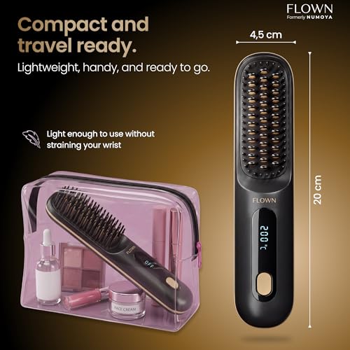 FLOWN Go Brush MAX - Cordless Ionic Hair Straightener Brush