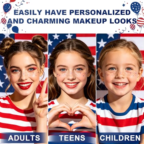 4th of July Temporary Tattoo Stickers - Red White Blue Stars