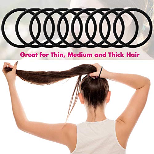 200 Pack Black Hair Ties - Small Elastics for All Hair Types