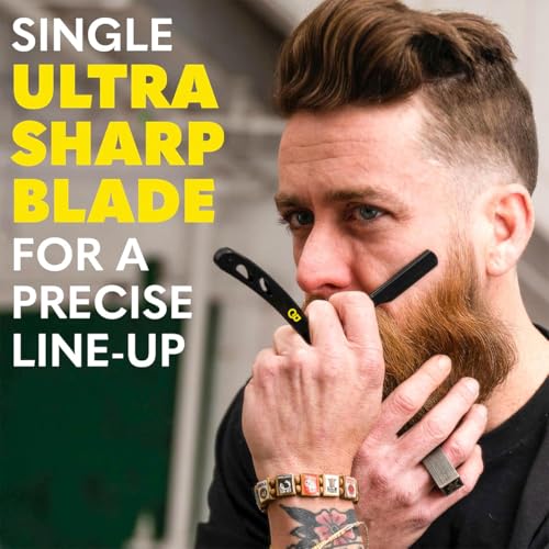 The Beard Club Professional T-Blade Beard Trimmer for Men with Straight Razor - Barber Electric Shaver & Hair Clippers for Men ? Zero Gapped Cordless Hair Trimmer & Edger, Line Up Grooming Kit