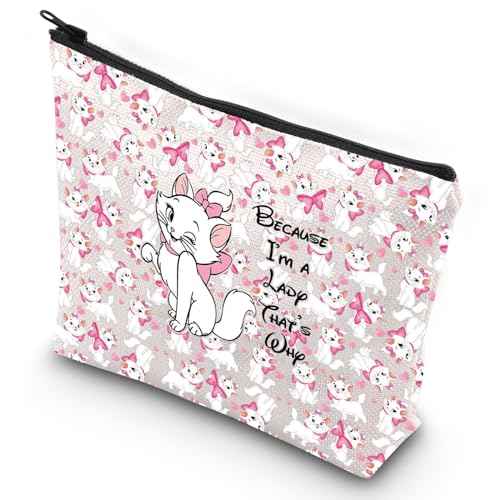 G2TUP Cartoon Cat Makeup Cosmetic Bag Cat Movie Fans Gift Because I'm A Lady Cartoon Movie Themed Gift (I'm A Lady New)