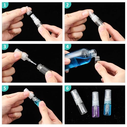 Zhehao 400 Pack 2ml Clear Perfume Spray Bottles with Leak-Proof Cap