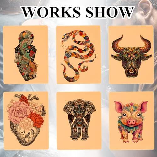 12Pcs 3MM Tattoo Practice Skin, 8x6'' Double-Sided