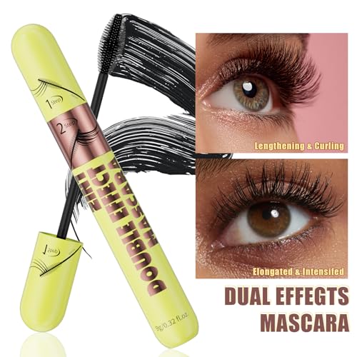 Dual-Effect 2-in-1 Mascara - Waterproof Volumizing & Lengthening