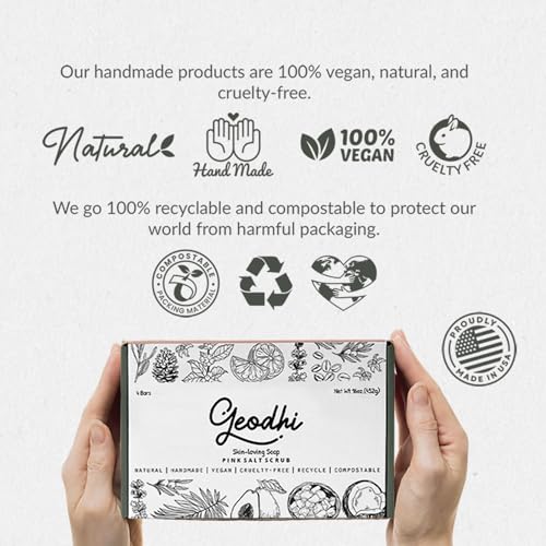 Handmade Vegan Cold Process Soap with Premium Essential Oils, Great for Acne, and Dry Skin - Set of 4 Both Women and Men Soap Bar-. (Avocado-Rosemary)