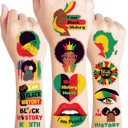 96 Juneteenth Temporary Tattoos - Black History Party Favors
