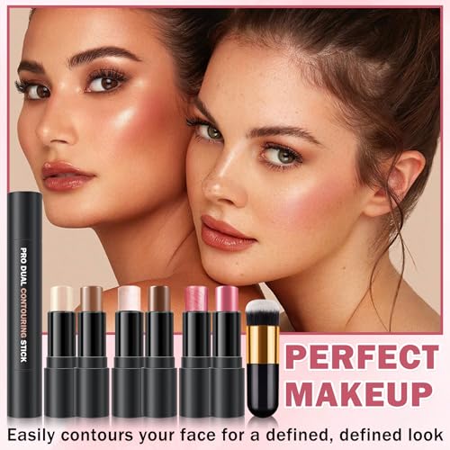 6-Color Cream Contour Stick Makeup Kit - Highlighter & Bronzer