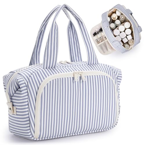 Narwey Travel Toiletry Bag - Large Makeup Organizer with Wet Pocket