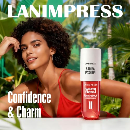 LANIMPRESS 3 Fl Oz Hair & Body Fragrance Mist - Floral Fruit Scent with Amber & Vanilla, Travel Size Eau De Parfum for Women