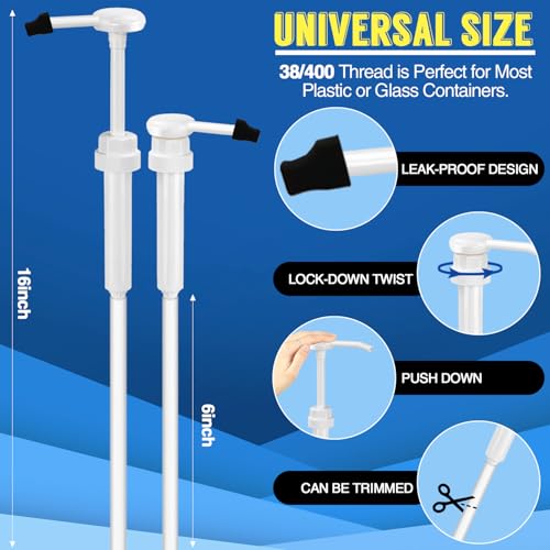 2-Pack 38-400 Pump Dispenser for 5 Gallon Buckets | 1 oz Per Press