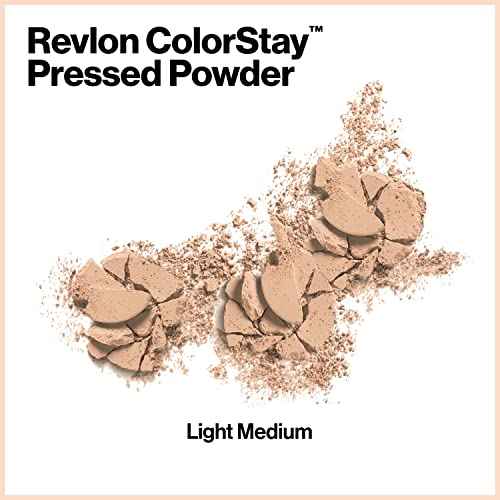 Revlon ColorStay Pressed Powder Face Makeup, Longwearing, Fragrance-Free, Noncomedogenic, 830 Light Medium, 0.3 oz