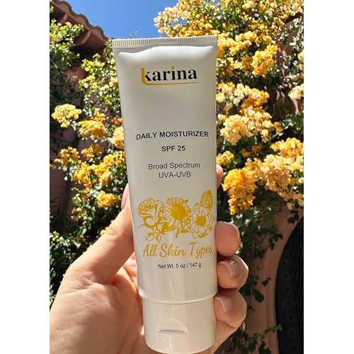 Karina Skincare Daily Moisturizer with SPF 25 ? Peptide and Antioxidant Formula for All Skin Types ? Hydrates, Nourishes, and Provides Broad Spectrum Sun Protection ? 5oz