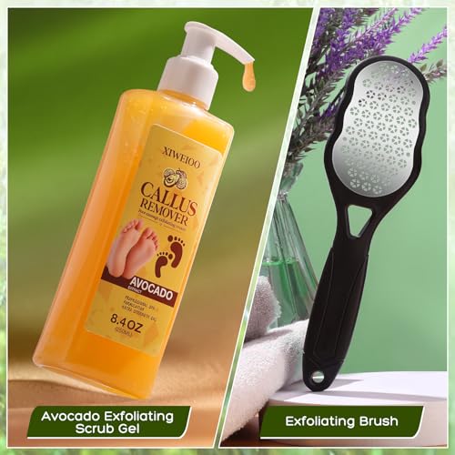 Foot Callus Remover Gel Kit with Foot Files for Smooth Feet