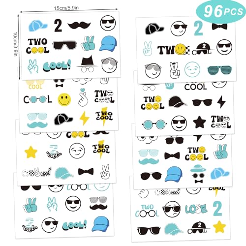 Two Cool Temporary Tattoos 96pc - Birthday Party Favors