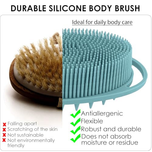 Silicone Body Scrubber Loofah Set of 2 Dual-Sided Exfoliating