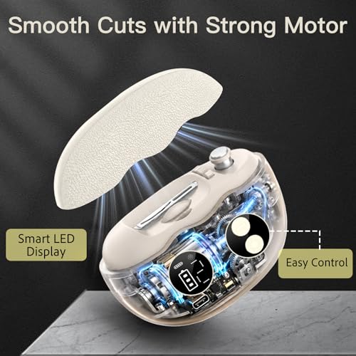 Electric Nail Clipper 3-in-1 with Magnifier & Polishing