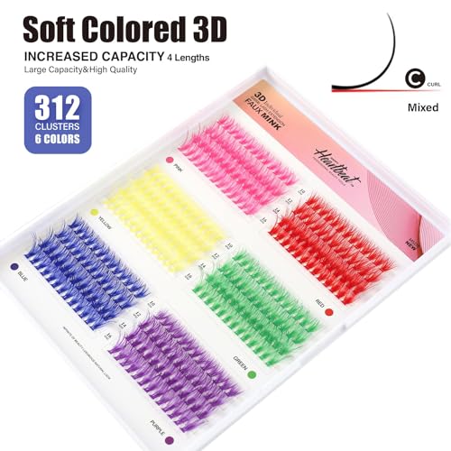 3D Colored Lash Clusters 40D C Curl 10-16mm 6 Colors