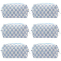 PAZIMIIK Checkered Makeup Bag Set - 6 Pack Cosmetic Pouches