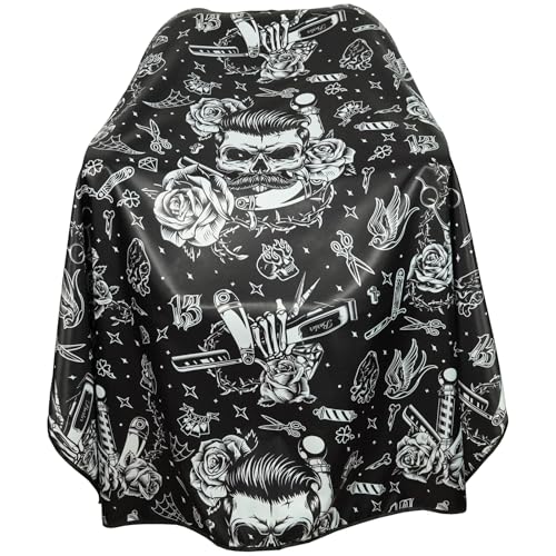 Barber Cape with Snaps, Water-Resistant Hair Salon Cutting Gown