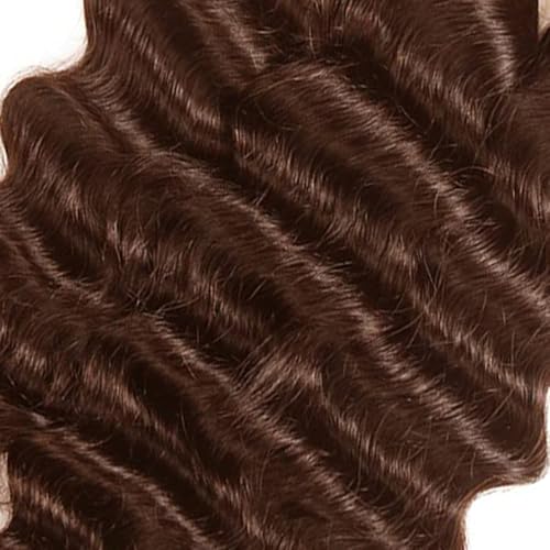 #4 Brown Deep Wave Hair Bundles - 30 Inch Brazilian Virgin Human Hair - FuivJuix, 3 Pack