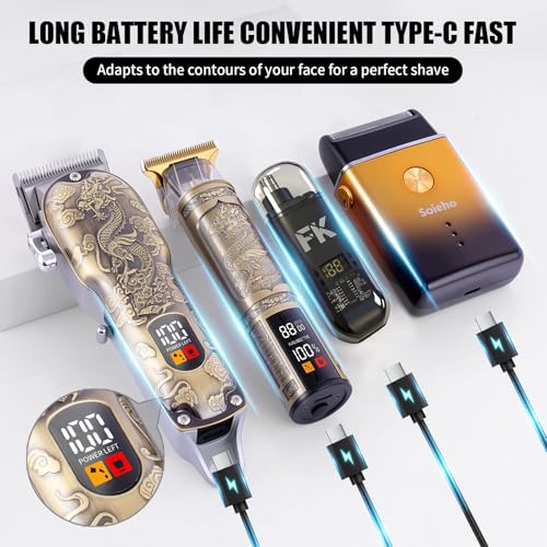 Hair Clipper for Men Set Cordless Electric Hair Clipper T-Shaped Beard Trimmer Nose Hair Trimmer Electric Shaver Professional Haircutting and Beauty Kit