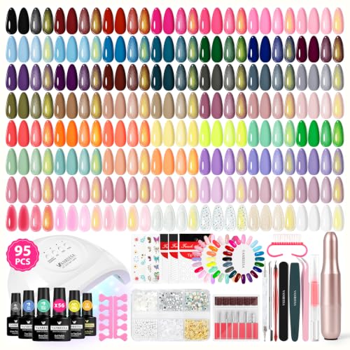 VANREESA 95-Piece Gel Nail Polish Kit with 48W UV Light and Electric Drill